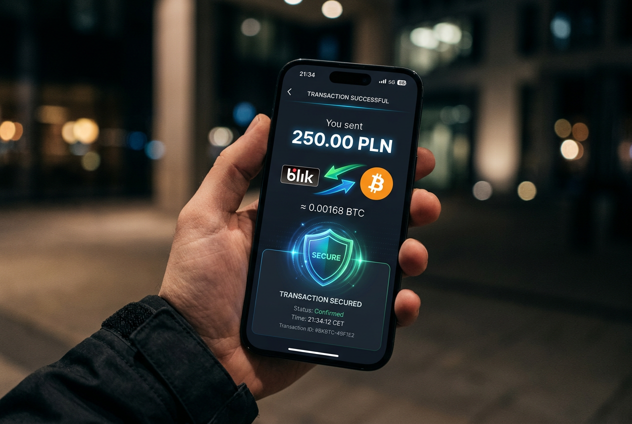 Ilustracja metod płatności BLIK i kryptowalut w polskim kasynie